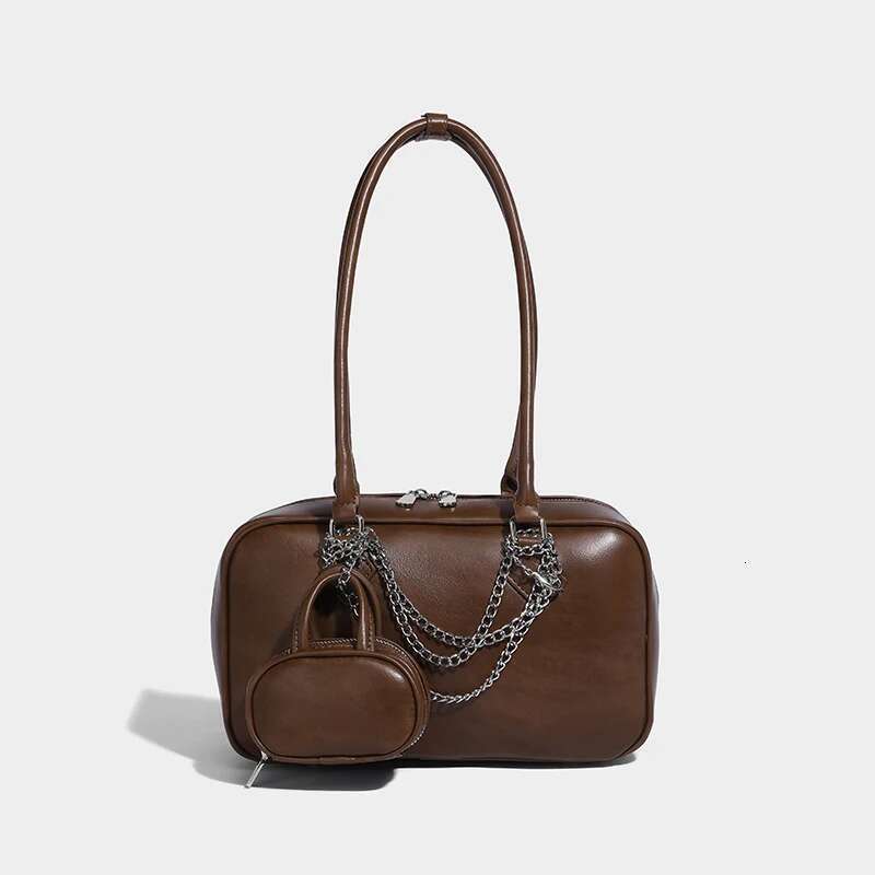 Boston Bowg Bags For Women Designer Handbag Purse 2025 New Vintage Large Capacity Chain Decoration Underarm Shoulder