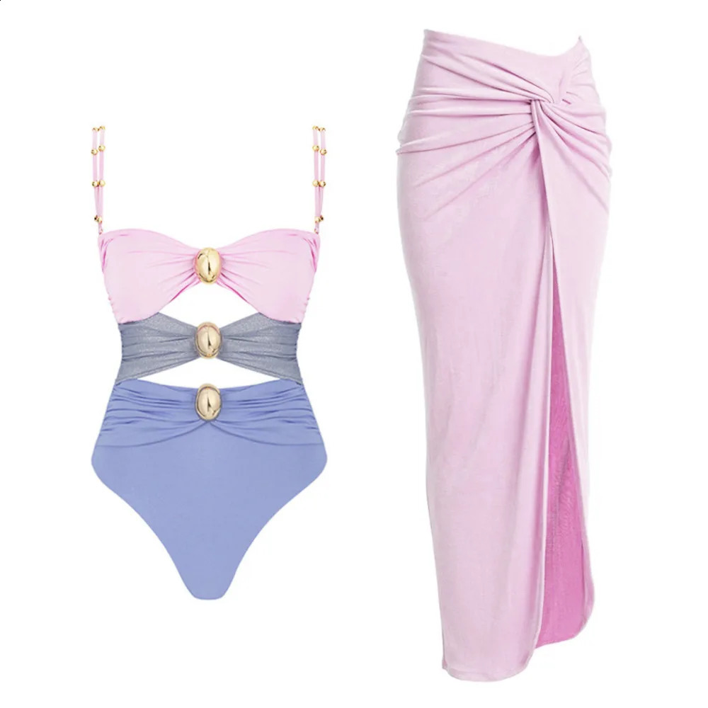 high-quality one-piece swimsuit gold buck print push up womens bikini set swimsuit weight loss swimsuit beachwear 250314