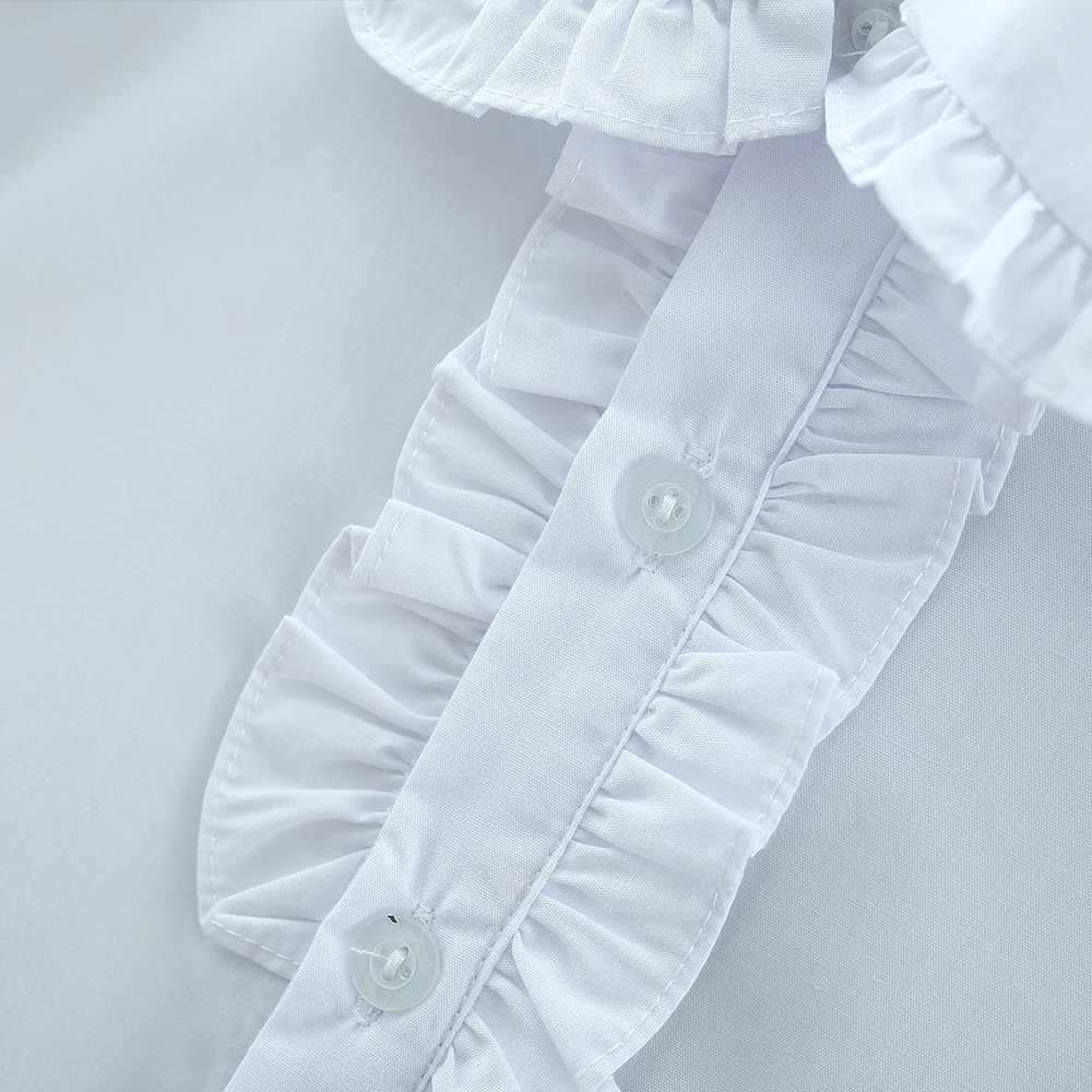 Baby girl short sleeved shirt summer new white baby collar childrens clothing (suitable for heights of 120-170cm)T250320