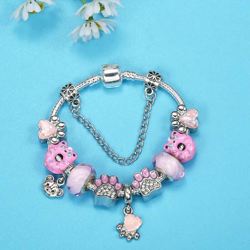 Silver Color High-Quality Crystal Dog Paw Charm Bracelet Fits Bracelets Bangles For Women Girlfriend Jewelry Gift Special Offer