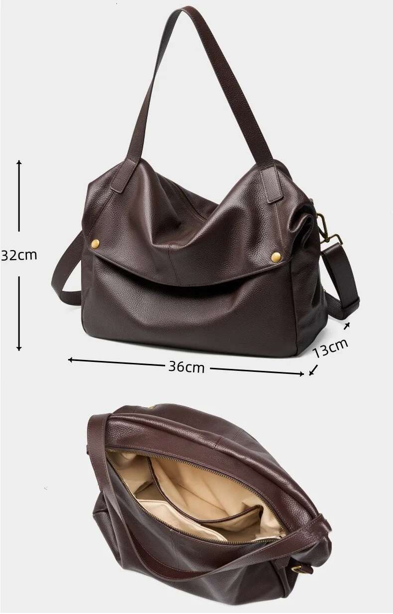 Women's Shoulder Genuine Leather Tote Casual Handbag For Women 2025 New Large Capacity Commuter Crossbody Bag Purses