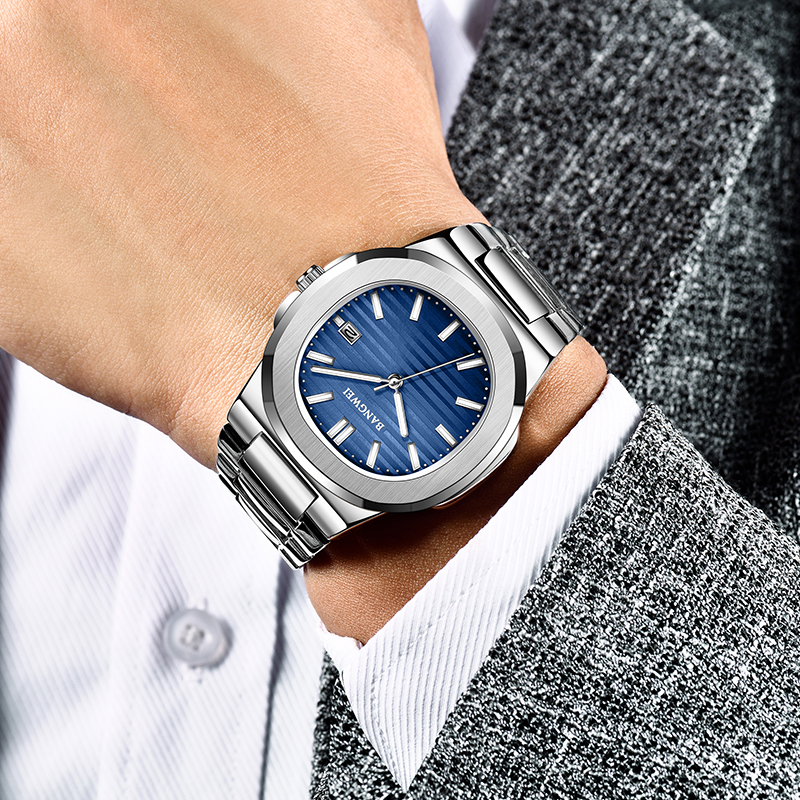 LIGE Luxury Watch Men Business Waterproof Male Clock Luminous Date Stainless Steel Square Quartz Men Watch reloj hombre