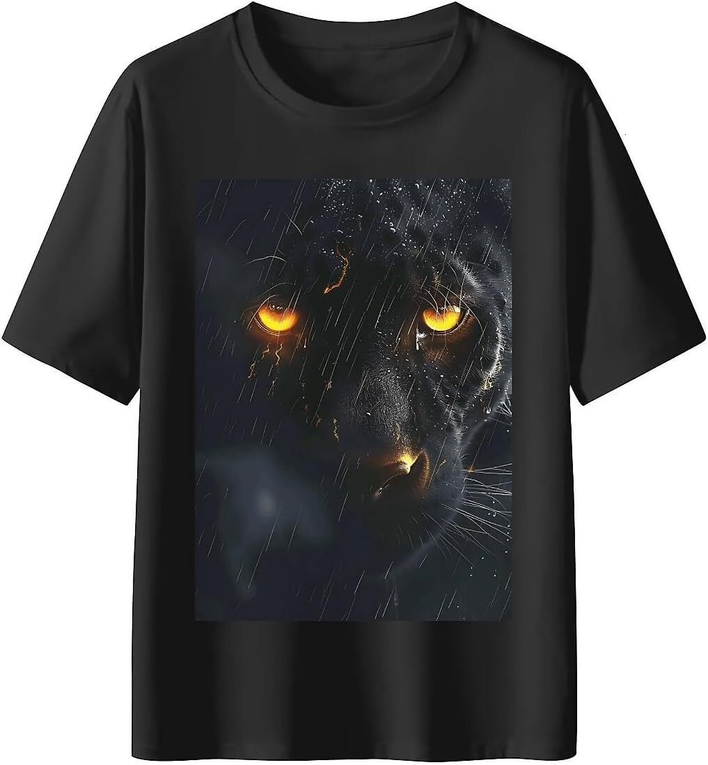 T shirt for Mens Mens Novelty T-Shirts Graphic 2D Print Summer Short Sleeve Animal Panther Shirts Tshirt Graphic Tee Casual Tops Clothes Short sleeve 