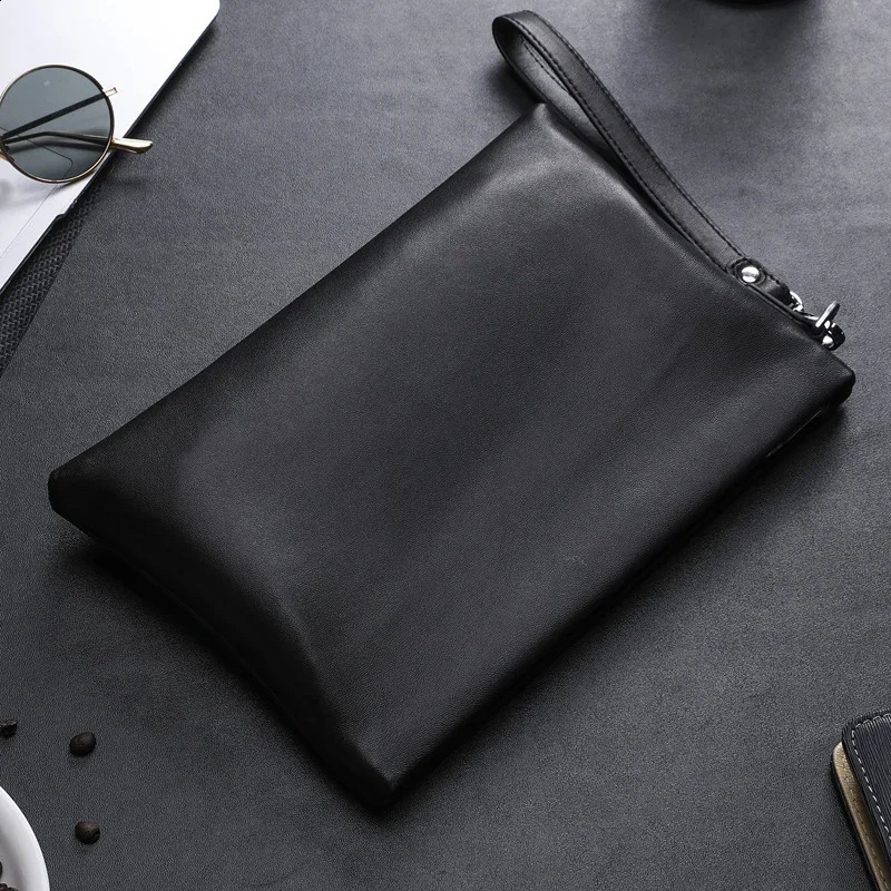 SENOFAN 2024 clutch bag mens envelope handbag leather sheepskin wallet business phone 250317