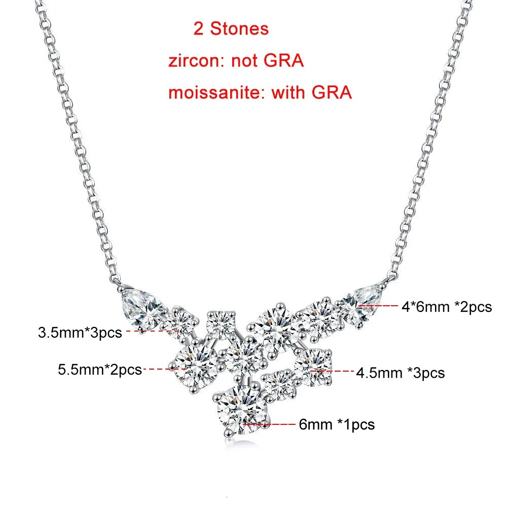 FEOBUR 4.8cttw Full Moissanite Diamond Necklace for Women 100% 925 Sterling Silver Wing Pendant Sparkling Wedding Party Jewelry