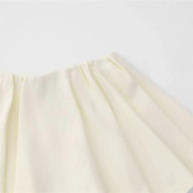 Sports Mini Skirt Casual Sweet Girls Elastic Waist Pleated Skirt Matching Basic White Short Skirt In Womens Running Skirt 250320