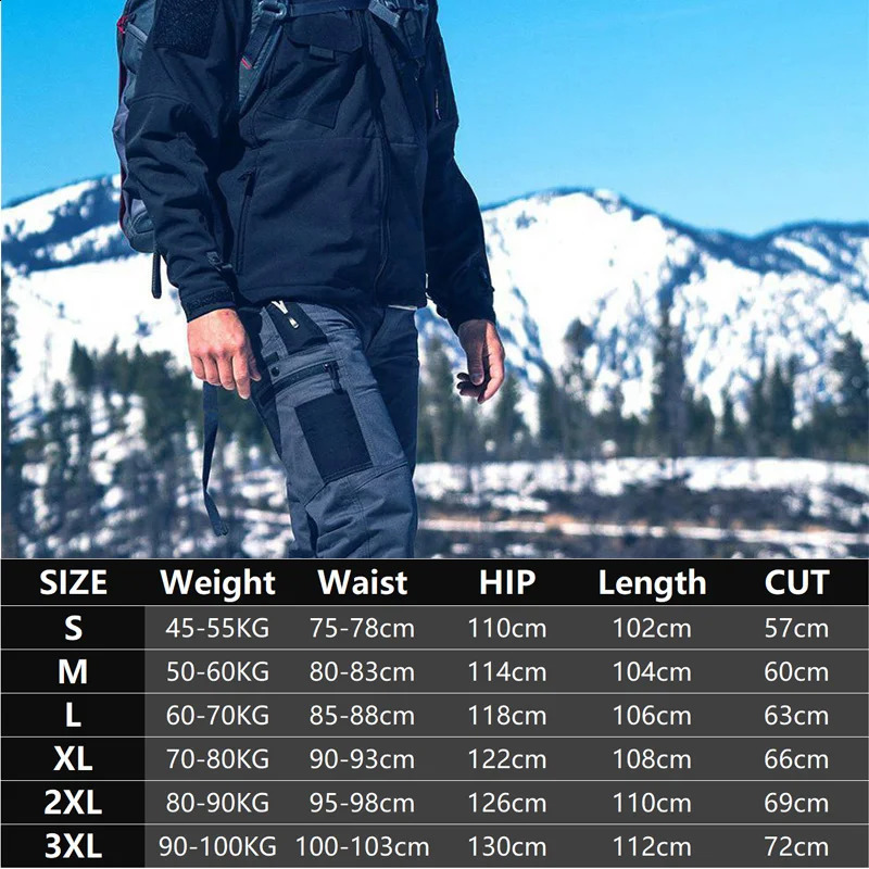 Multi pocket mens tactical casual pants cargo outdoor hikers durable training clothes 250319