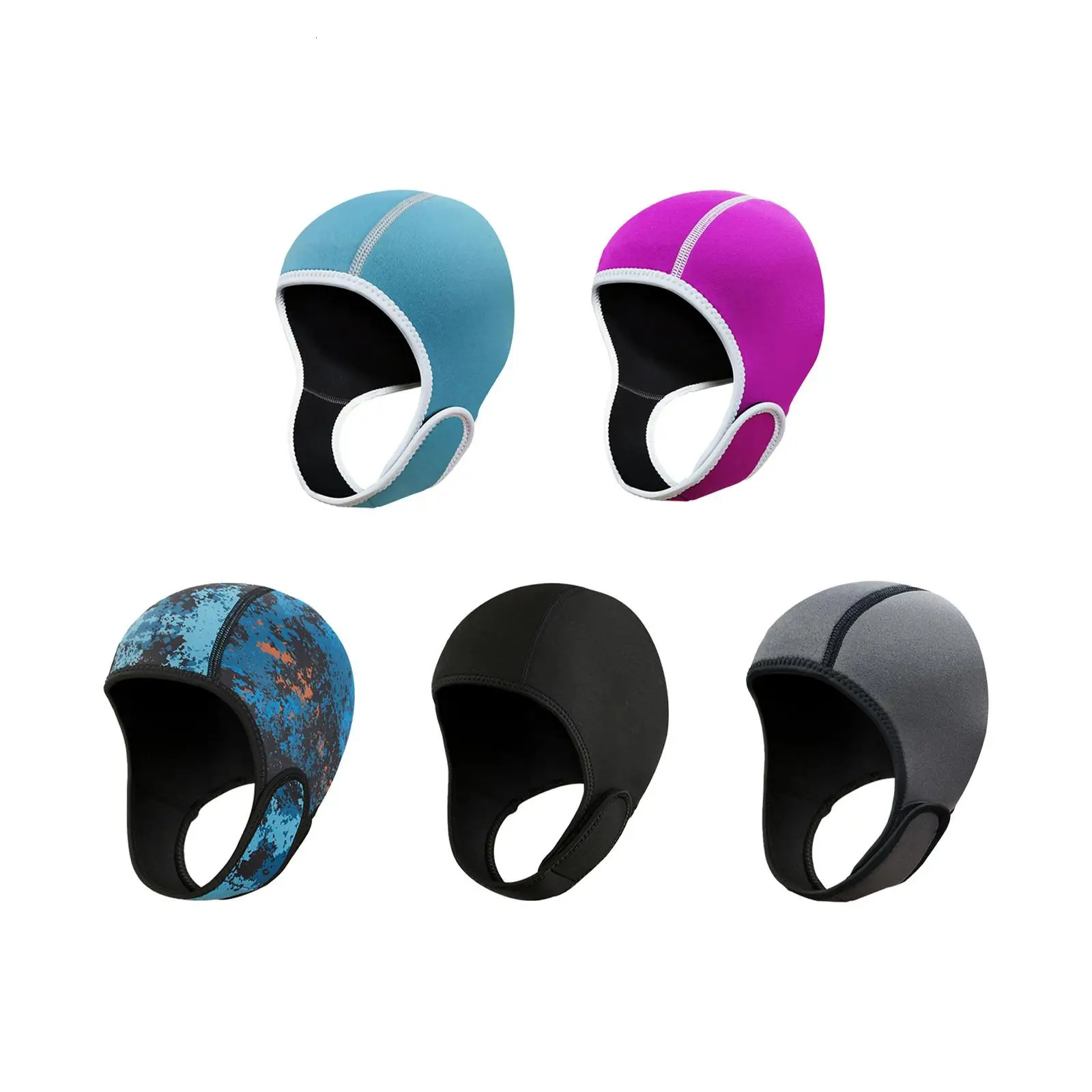 Diving Hood with Chin Strap Ear Protective 2mm Neoprene Wetsuit Hood Swimming Hat Surfing Hat for Women Men Winter Sailing Canoe 250320