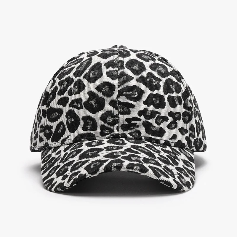 leopard print fashion womens baseball cap spring outdoor tourism travel curved brim men peaked cap large adult visors 250320