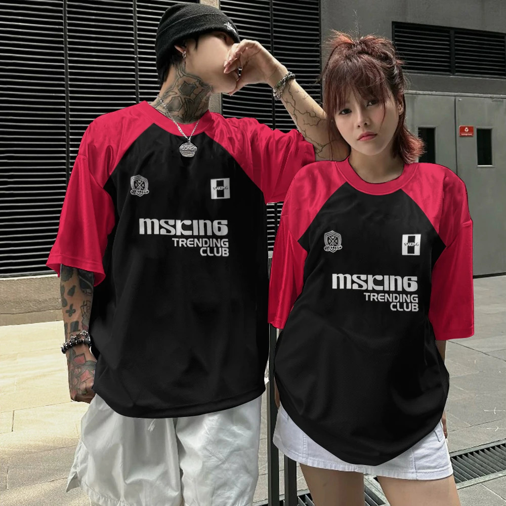 letter pattern mens Tshirt fashion short sleeved top summer loose oversized casual sportswear quick drying 250320