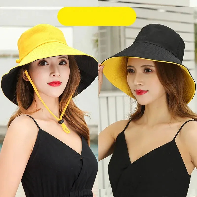 Fisherman Hat Womens Summer Face Cover Sunscreen Large Brim Sunshade Hat Internet Celebrity Double-Sided And Versatile 250320