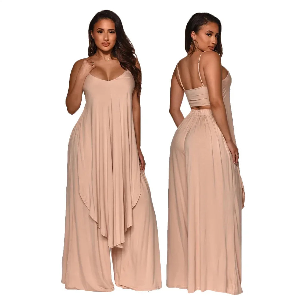 SMR1232 European Style Casual Solid Color Womens Clothing 2piece Set Pants Nine Seven 250319