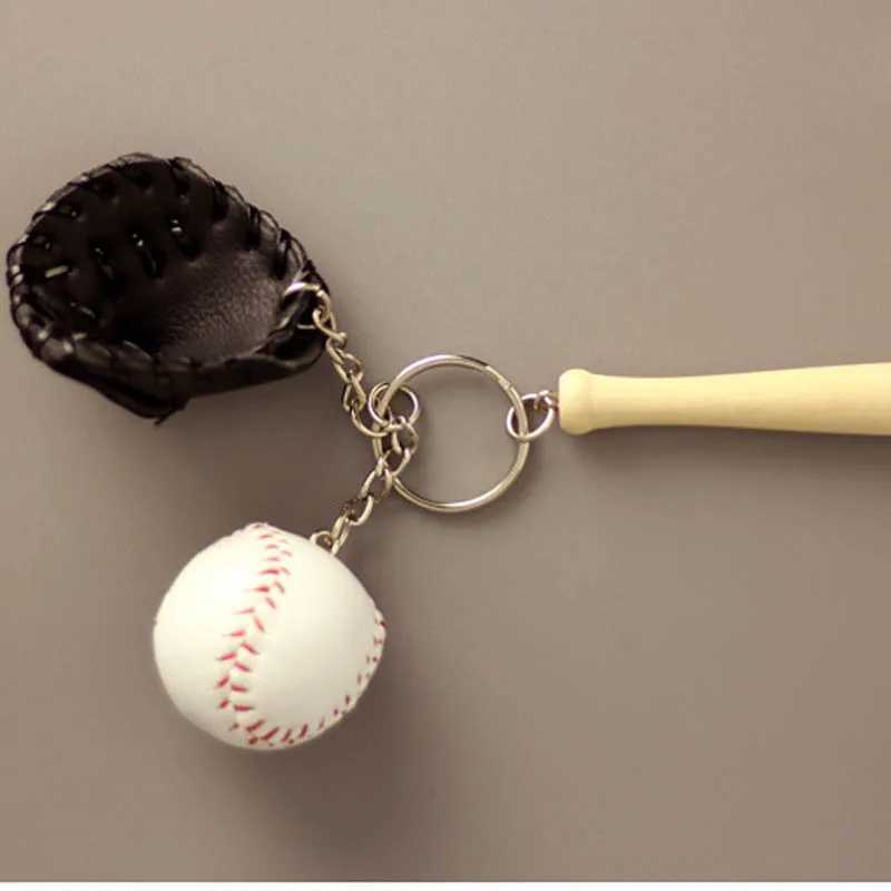 12 pieces/batch alloy keychains baseball bat ball gloves sports multi-color casual sports style mens youth keychains keychainsXJ250319