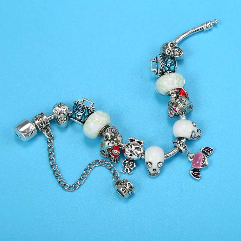 High-Quality Skull Head Charm Bracelet With DIY Fashion Bracelets Bangles For Women Kids Men Jewelry Gift Dropshipping Wholesale