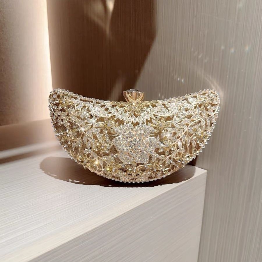 new french womens handbag set with sparkling pink diamonds fashion luxury banquet flower bag cheongsam bag