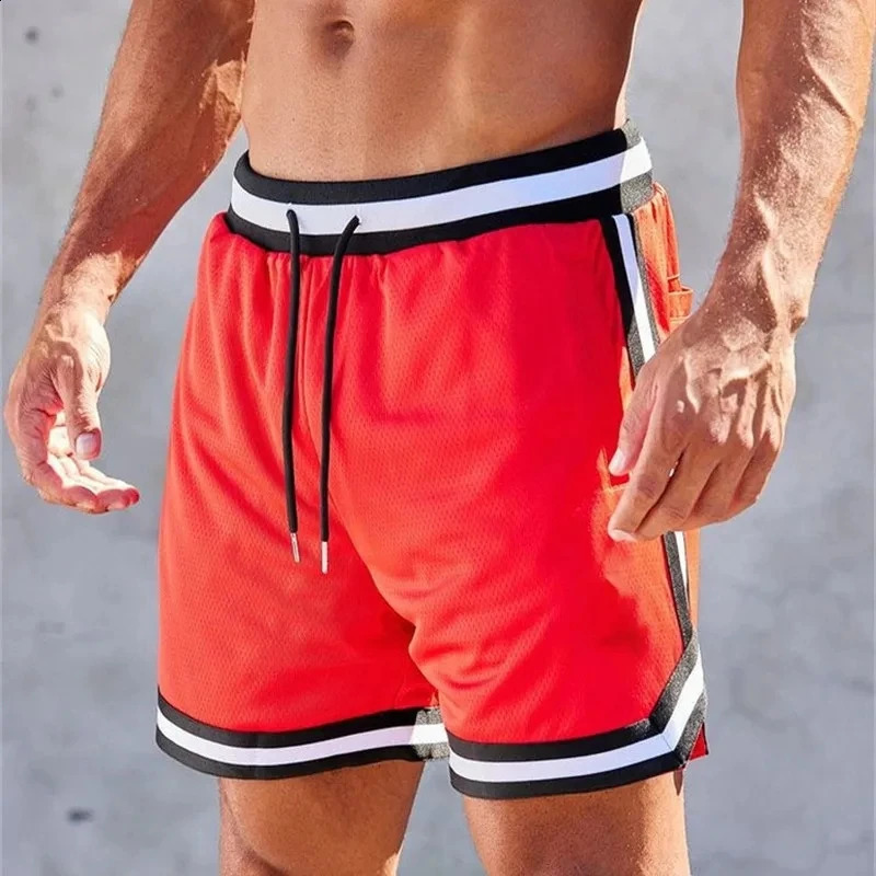 Mens doublelayer sports shorts with mesh for quick drying and loose training mens summer fitness jogging casual breathable 250319
