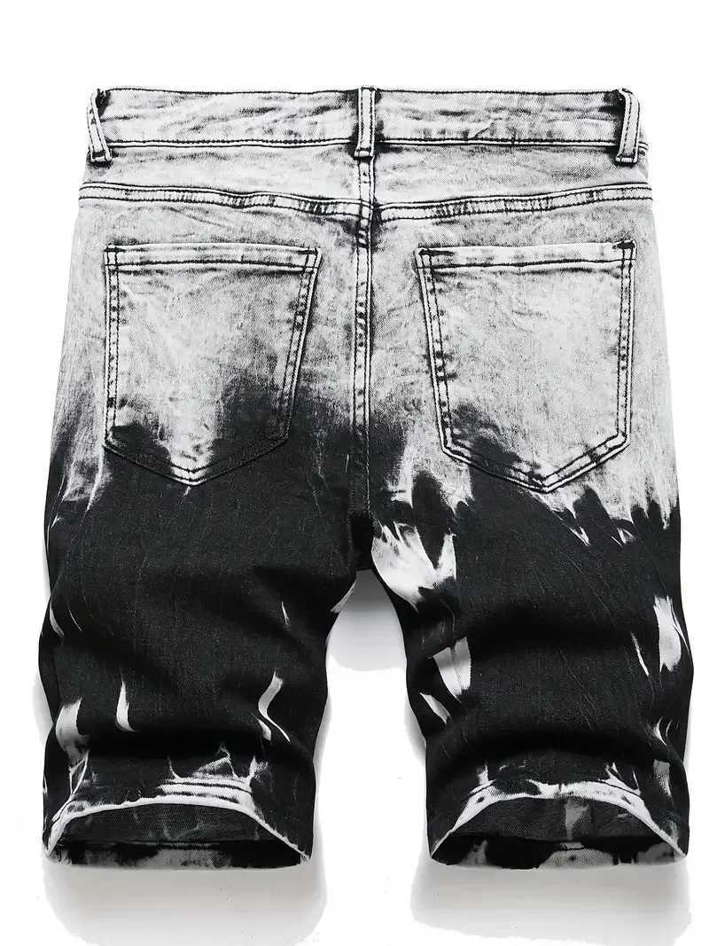 Summer new ultra-thin elastic mens shorts fashionable retro designed denim shorts streetwear 98% pure cotton cargo shorts mens W250319