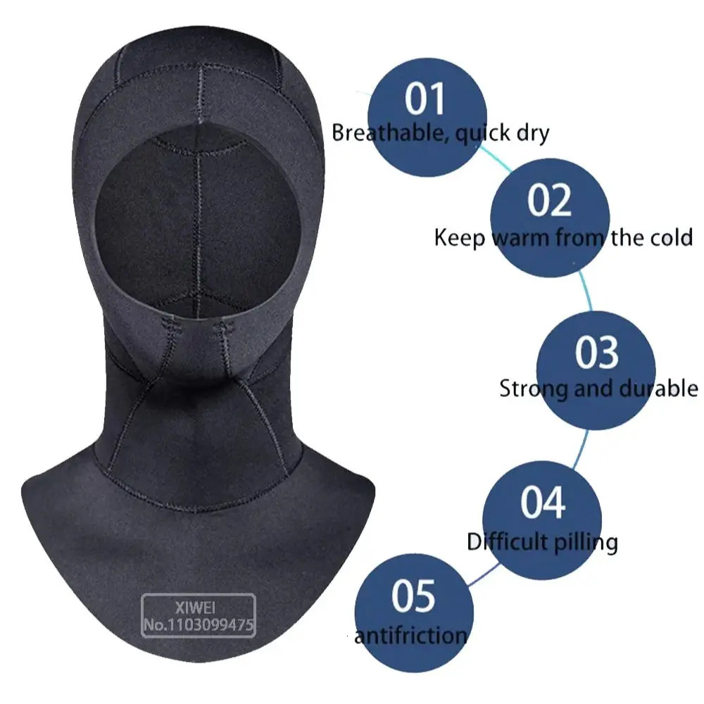 Neoprene Diving Hood 3mm5mm Wetsuit Hood Swim Cap Scuba Diving Mask Jellyfish Underwater Equipment Scuba hood Surf Diving Hat 250320
