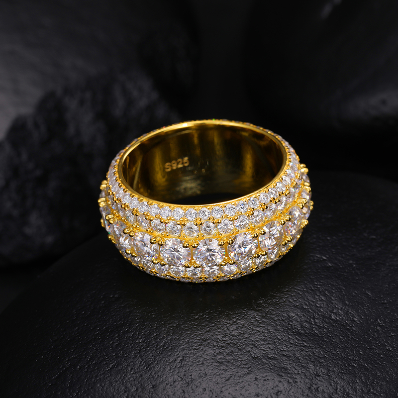 TUHE High Quality Unisex VVS1 Moissanite Rings Silver 925 Luxury Moissanite For Men Hip Hop Jewelry