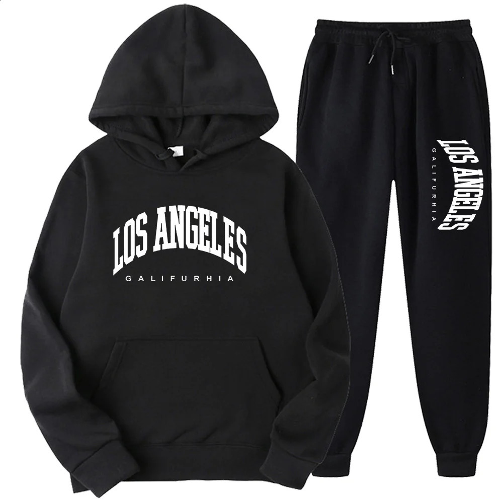 MensWomens Sportswear Fashion Sweatshirt Sweatpa LOS Tracksuit HoodiePants Two Piece Running Casual Angel GALIFURHIA 250319