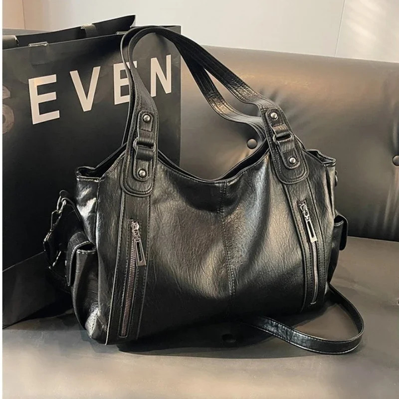 Selling Soft Inner Compartment Shoulder Bag High Quality Contrasting Color Womens Bag Fashion Zipper Pu Womens Handbag 250318