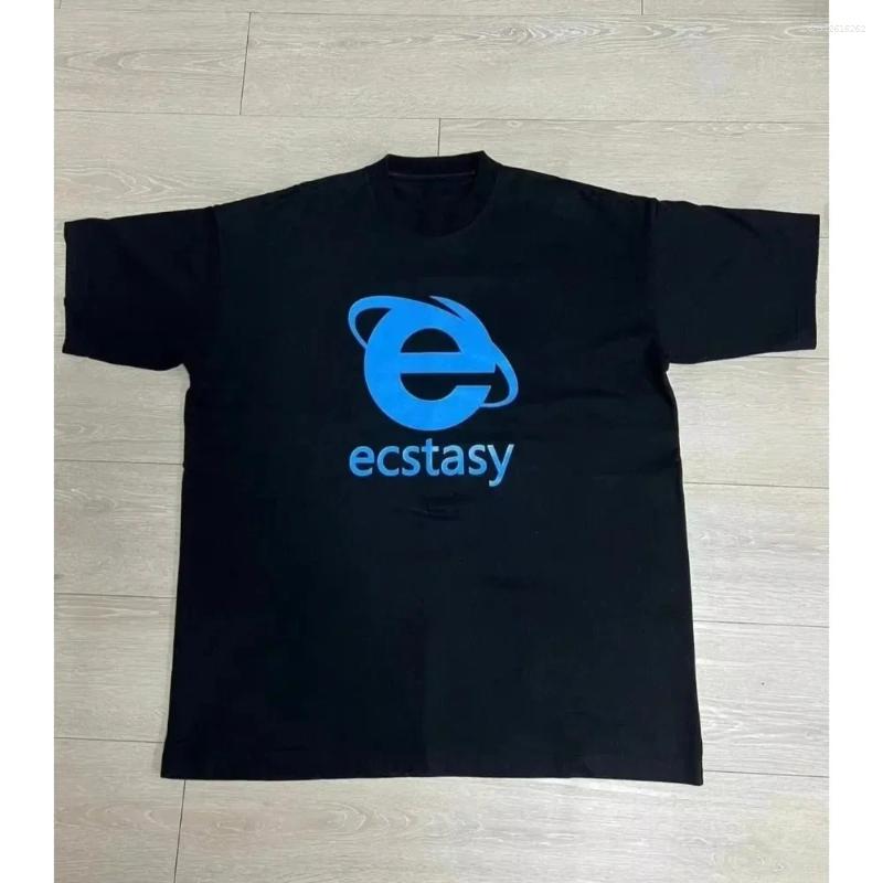 Men's T Shirts 2025 Streetwear Ecstasy Shirt Harajuku White T-shirt Letter Pattern Printing Oversize Short-sleeved Gothic Top