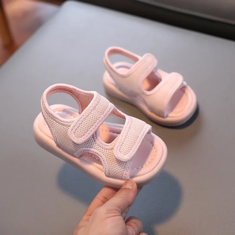 Childrens Shoes Boy Fashion Breathable Baby Sandals Summer White Cool Slippers 250304