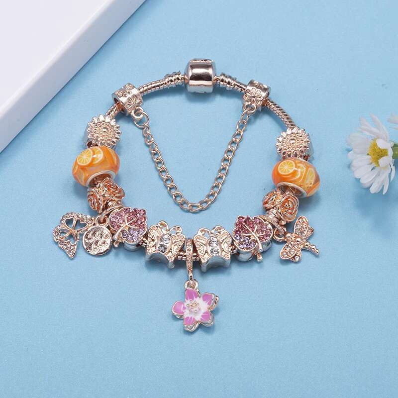 Summer New Arrival Charm Bracelets Fits Crystal Flower Beads Bracelet Bangles For Women Men Kids Bijoux Pulseras Jewelry Gift