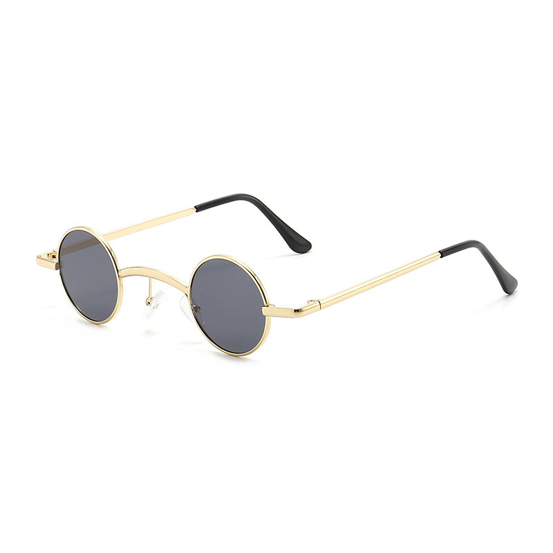 Fashion Small Round Sunglass Designer Wide Bridge Steampunk Shades Metal Frame Outdoor UV400 Sunglasses for Men Women