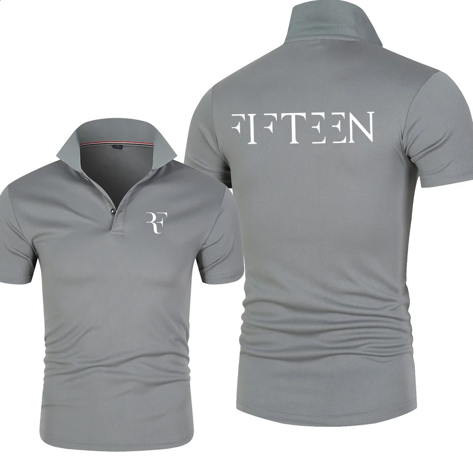 High Quality Roger Federer Mens Polo Shirt Sports Fashion Harajuku Polo Collar Short Sleeve Mens Top 250319