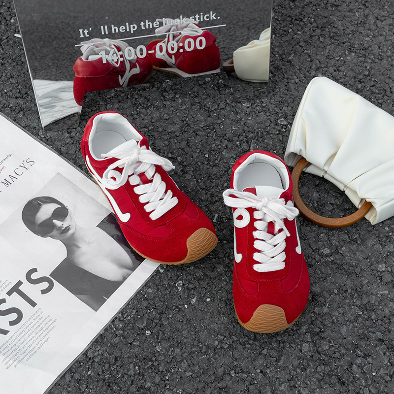 2025 New Luojia Genuine Leather German Training Sports Women's Lace up White Designer Fashion Shoes