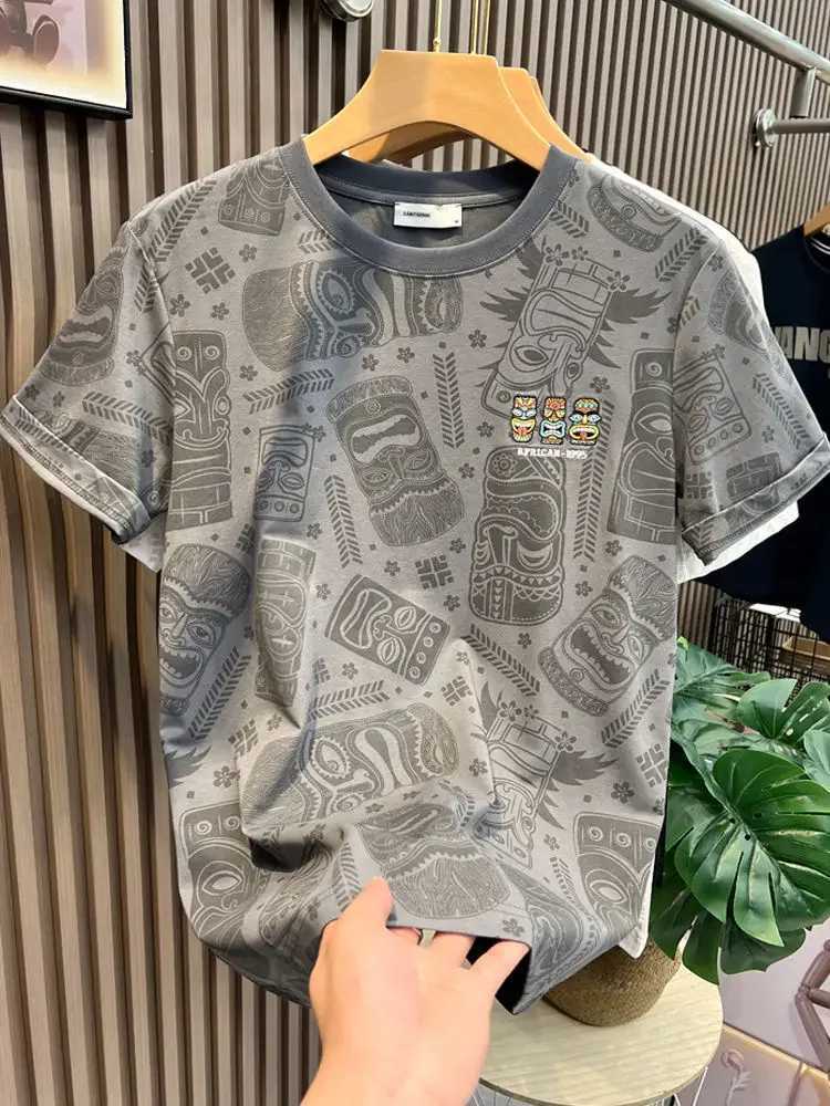 Mens T-shirt stuttering anime top rock embroidery mens T-shirt pattern ordinary K-pop cheap clothing and young sales XlT250319