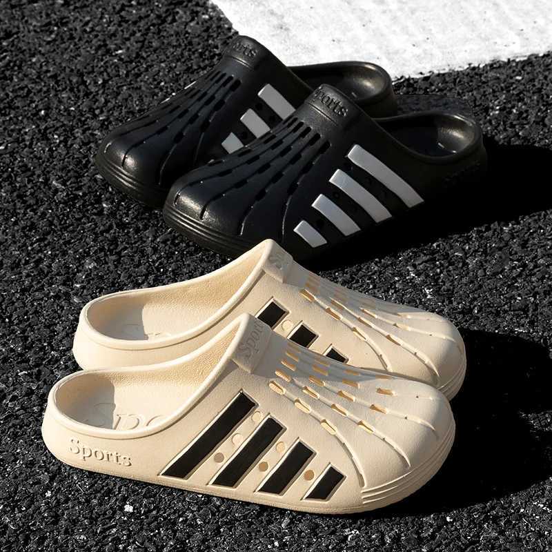 Mens Summer Beach Sandals Unisex Casual Gardens Outdoor Wide Toe Cross Sandals for Ladies N Slip House Shower Slippers Y250320