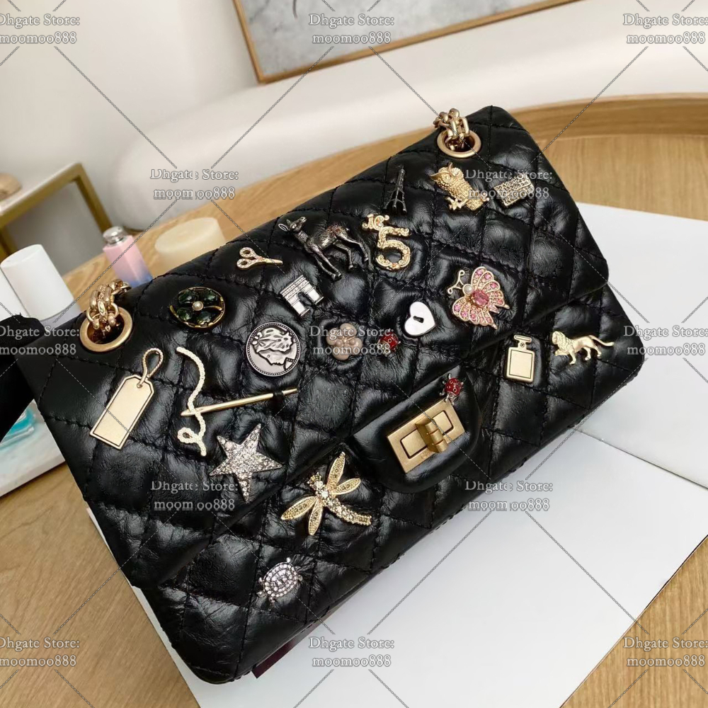 Designer Chain Bags for Women Double Flap Handbag Medium 25cm Shoulder Bag Lambskin Leather Quilted Bag Crossbody Purse with Box