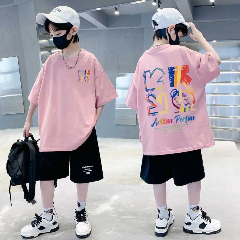 2023 New Summer Childrens Clothing Street Clothing Printed Cartoon T-shirts Childrens Boys and Girls Clothing Short sleeved O-neck T-shirtsT250320