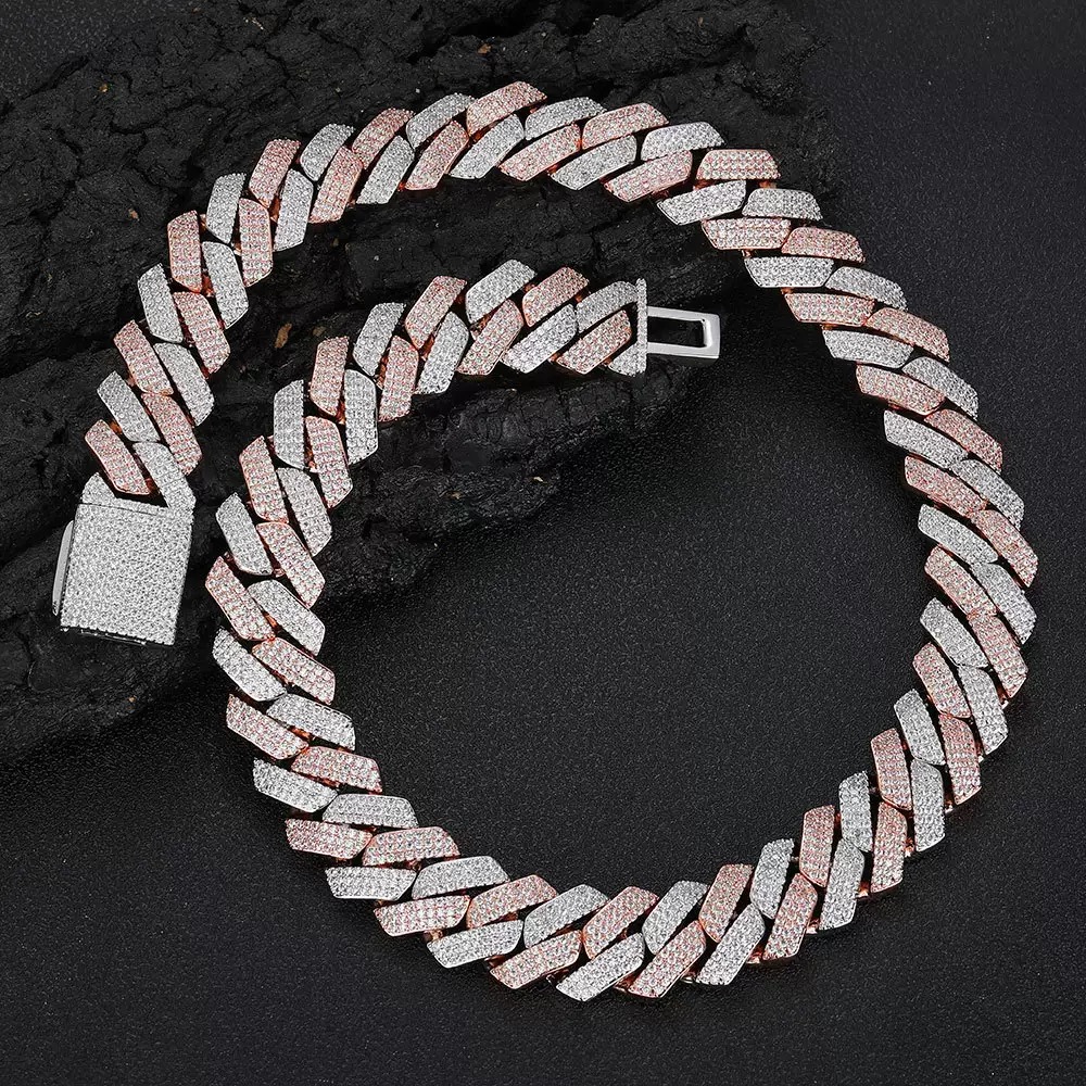 Glamorous Bussdown 18mm Miami Cuban Style Chain Featuring Intricate Design & 35ctw Moissanite Stones