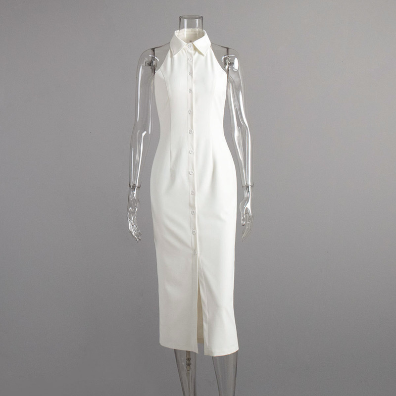 Fashionable and simple slit long dress, summer 2025 new item, lapel sleeveless dress for women