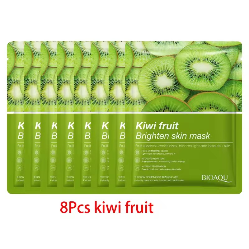 8pcs Face Mask Natural Fruit Plant Moisturizing Oil-Control Blueberry Orange Strawberry Rose Facial Masks Skin Care Cosmetics