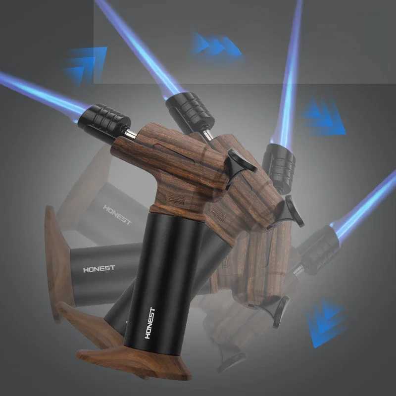 Honest Handheld Torch Lighter Windproof Straight Cigar Lighter Outdoor Portable Barbecue Baking Ignition Tools Gadgets for MenC250320