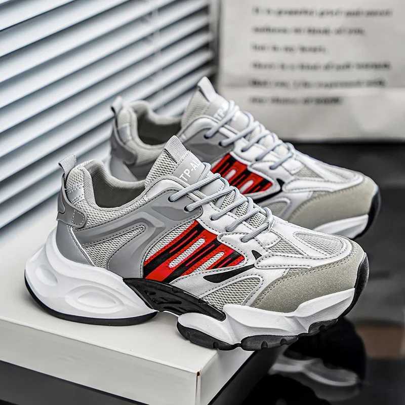 Breathable shock-absorbing shoes mens classic running shoes lightweight leather sports shoes mens comfortable outdoor sports shoesW250320