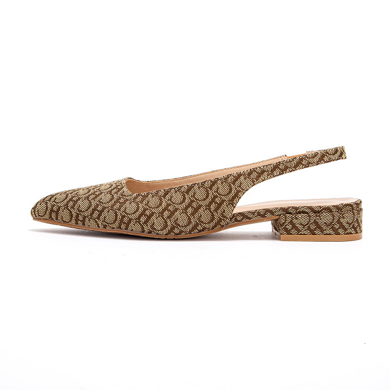 Designer CHCH Letter Printed Fashionable New Product Women's Casual Single Shoes With Low Heels For Comfortable Office Use