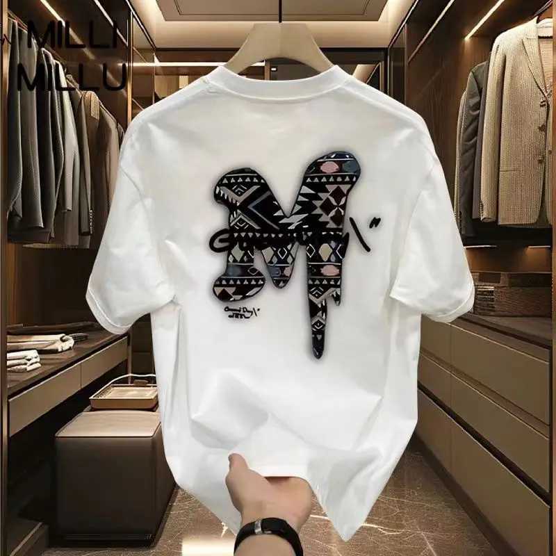 2024 Summer Cotton Ted Brand Full Match T-shirt Printed Short Sleeve Trendy Mens Loose Collar TopT250319