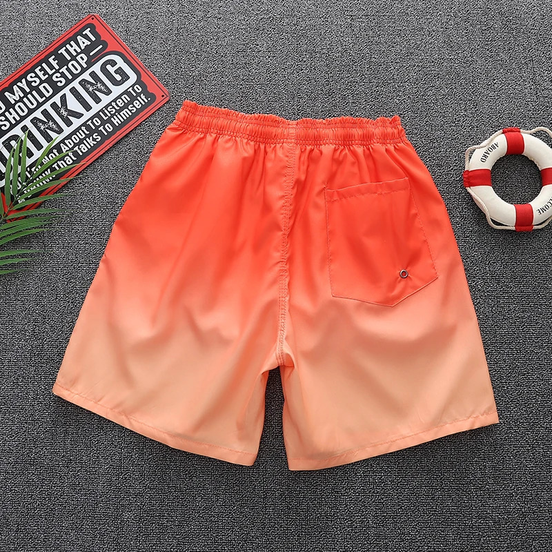 Fashionable mens beach shorts swimming breathable mesh lining 250317