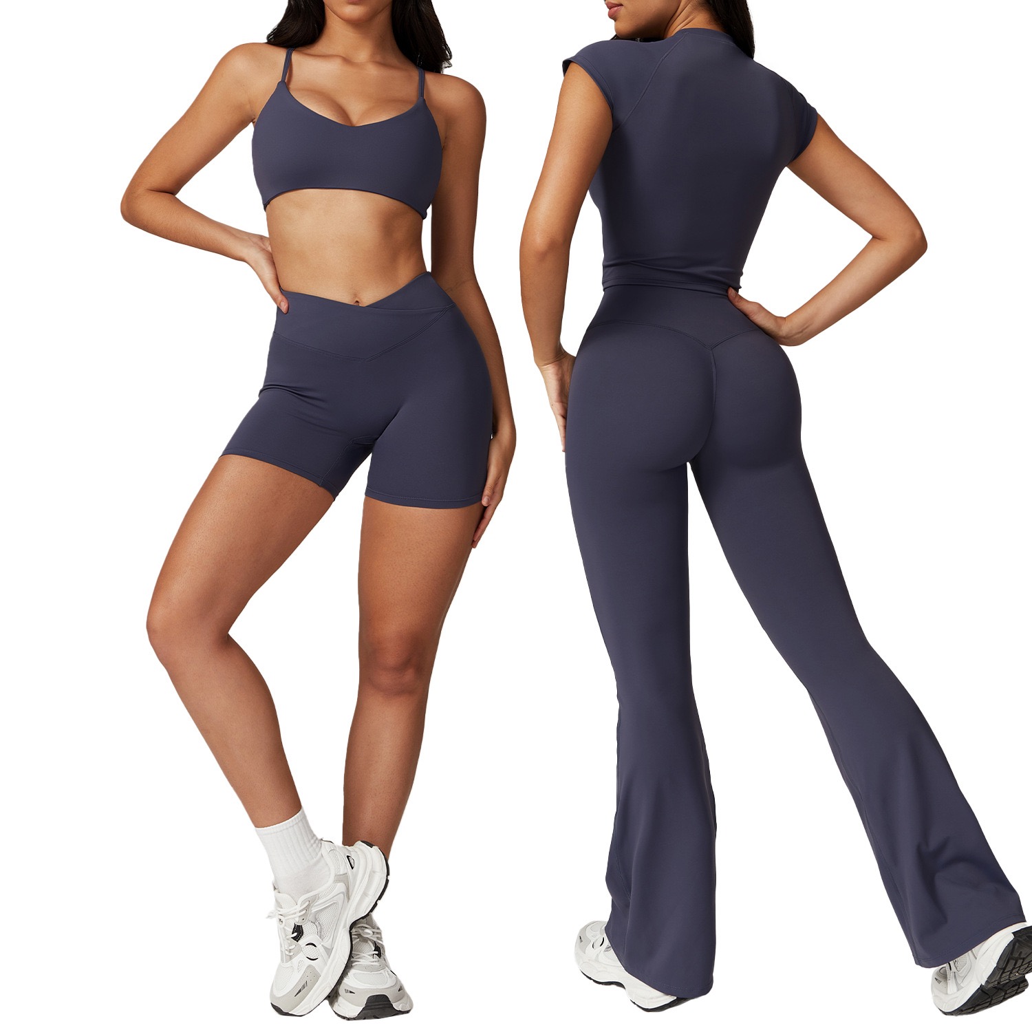 Top Yoga Set Seamless Top Sports Bra+Tight Pants High end White Low Back Dance Yoga Set Summer Women's Running Fitness Gym Pilates Set