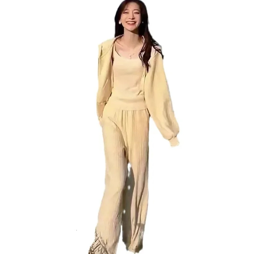Womens Autumn Loose Fitness Weight Loss Fashion Leisure 2piece Running Vest Korean Style Aging Set 250320