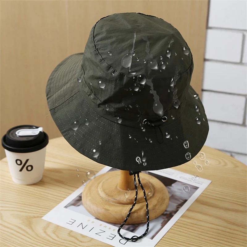 Quick Drying Fisherman Caps Women Men Outdoor Sun Anti-UV Protection Panama Hats Waterproof Camping Foldable Bob Bucket Sunhats 250320