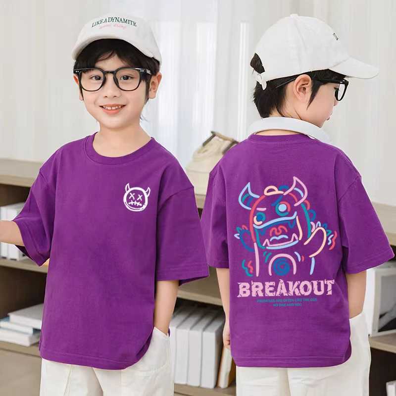 High Quality 100% Cotton T-shirt Boys Girls Clothes Korean Fashion Graphic T-shirt Tops Summer Kids Clothes Short Sleeve ShirtT250320