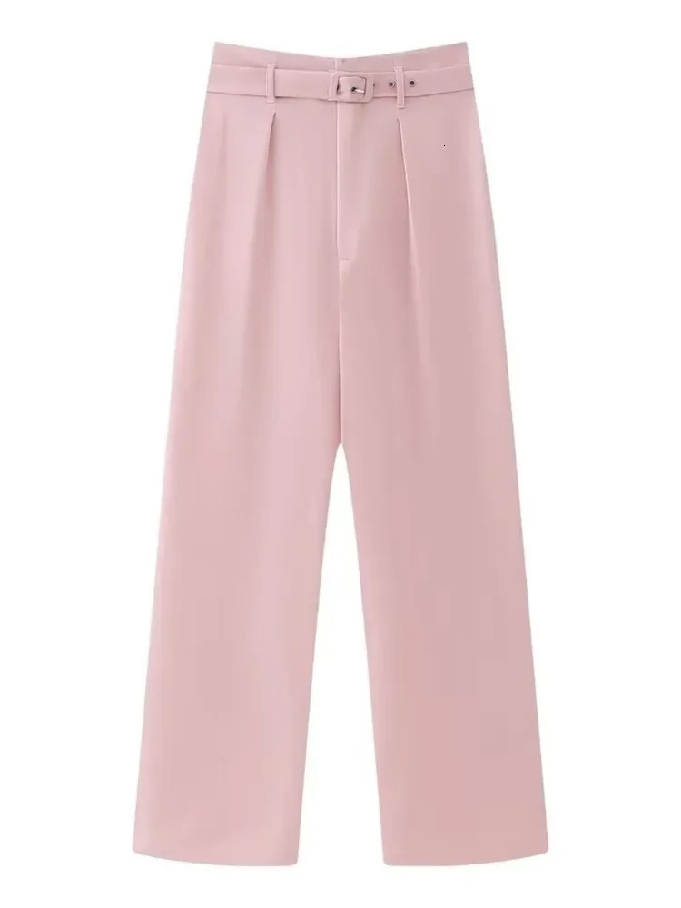 Spring Elegant Womens Pink Y2K Short Jacket Metal Flower Button Long Sleeve Set Collar Top 250314