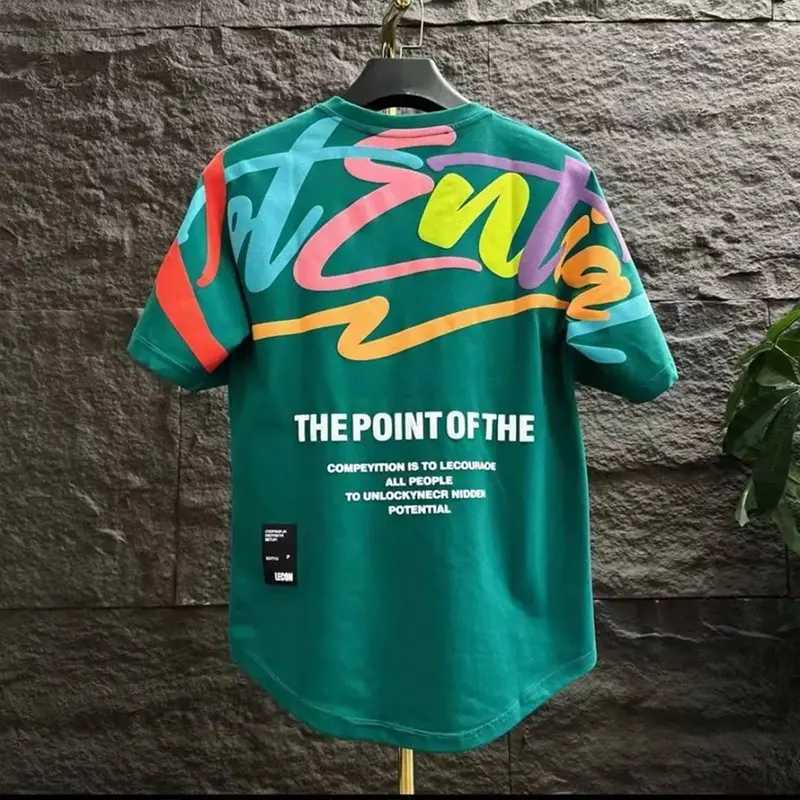 Summer elegant and fashionable Harajuku slim fit Ropa Hombre loose casual full matching T-shirt O-neck insert printed short sleeved T-shirtT250319