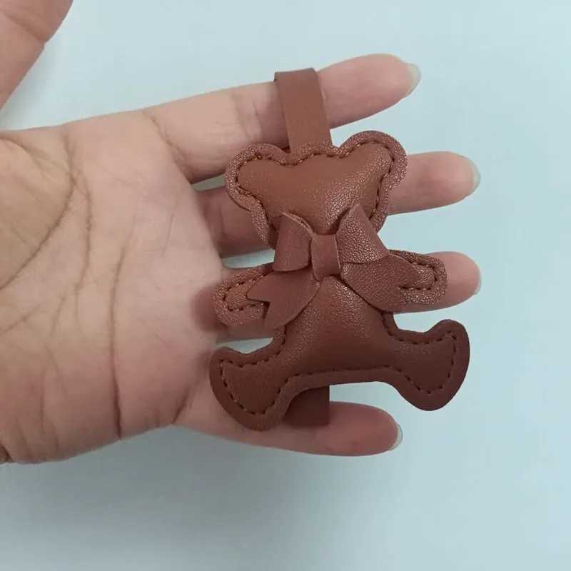 Cartoon PU animal keychain cute bear keychain female keychain backpack pendant jewelry girl giftXJ250319